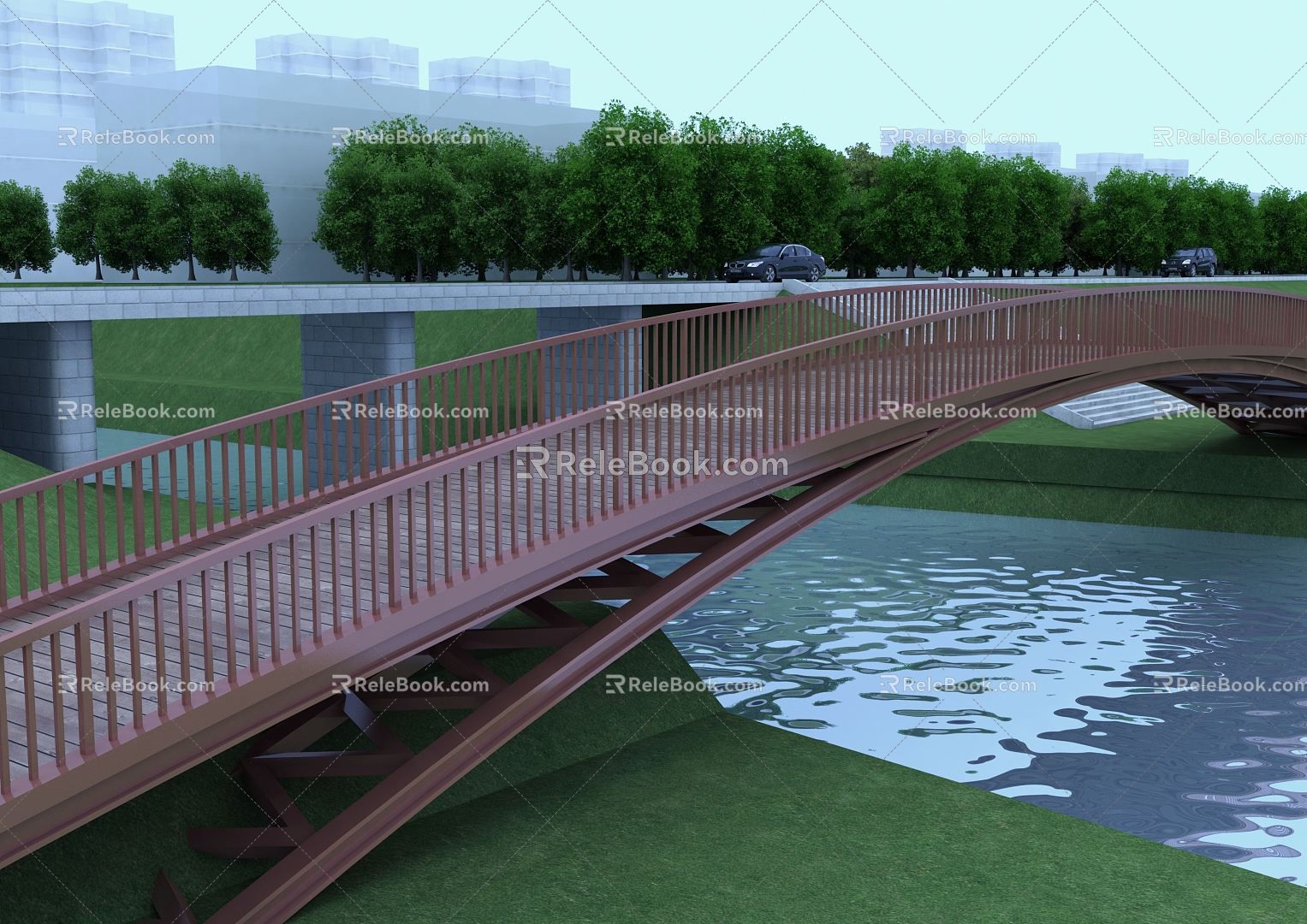 Bridge Overpass Pedestrian Bridge 3d model