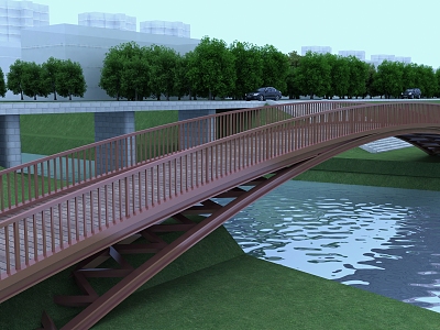 Bridge Overpass Pedestrian Bridge 3d model