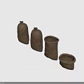 Hessian Household Storage Sacks With Open Top And Tied Closure In Various Shapes