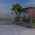 Stunning Courtyard Garden Design With Stone Pathway Decorative Wall Colorful Flower Beds And Green Trees