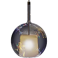 Modern Glass Globe Pendant Lights With Illuminated Inner Shades And Reflective Surfaces