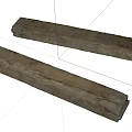 Natural Stone Wood Beams With Rustic Texture And Weathered Surface 3d model