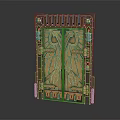 Vintage Carved Double Door With Intricate Wood Carvings And Decorative Details