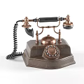 Vintage Rotary Dial Telephone With Copper Body Classic Handset And Retro Digital Design