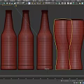 Various Labeled Beer Bottles And Glasses Filled With Beer On White Background