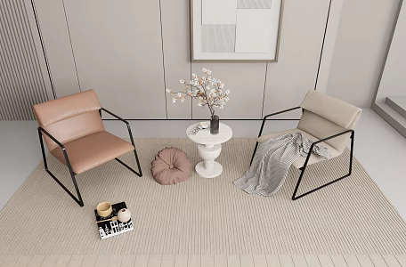Metal Lounge Chair Single Chair 3d model