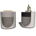 Stylish Modern Gray Bedside Tables Featuring Gold Accents And Textured Surfaces