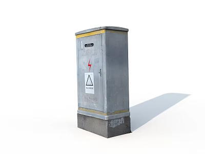Heavy Duty Industrial Equipment Metal Enclosure With Danger Warning Sign And Safety Indicator 3d model
