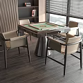 Mahjong Table and Chair Mahjong Machine Chess and Card Table 3d model