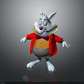 Cartoon Rabbit Character With Red Coat Yellow Bow Tie And Smiling Expression