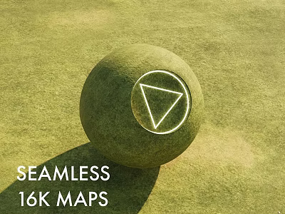 Lush Ground Cover Surface Featuring Green Sphere White Triangle Symbol Seamless 16K Maps 3d model