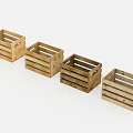 Four Rustic Wooden Crates For Home Storage And Decorative