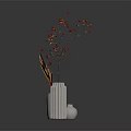 Decorative Plant Branches With Red Berries And Orange Leaves In Colorful Vases For Indoor Decor