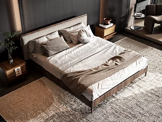Modern style commodity bed 3d model