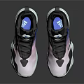 Casual Sports Shoes with Pink to Blue Gradient Upper White Sole and Black Patterned Details