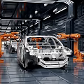 Modern workshop assembly line 3d model