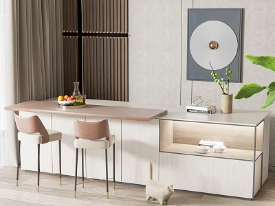 Modern Bar Chair Combination Island Table Combination 3d model