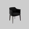 Modern Single Chair With Leather Upholstery Armrest And Wooden Legs Design