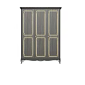 Elegant Black Wardrobe With Golden Lines And Multiple Doors On Legs