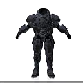 Futuristic Sci Fi Mechanical Armor Warrior Character With Full Body Armored Design And Helmet