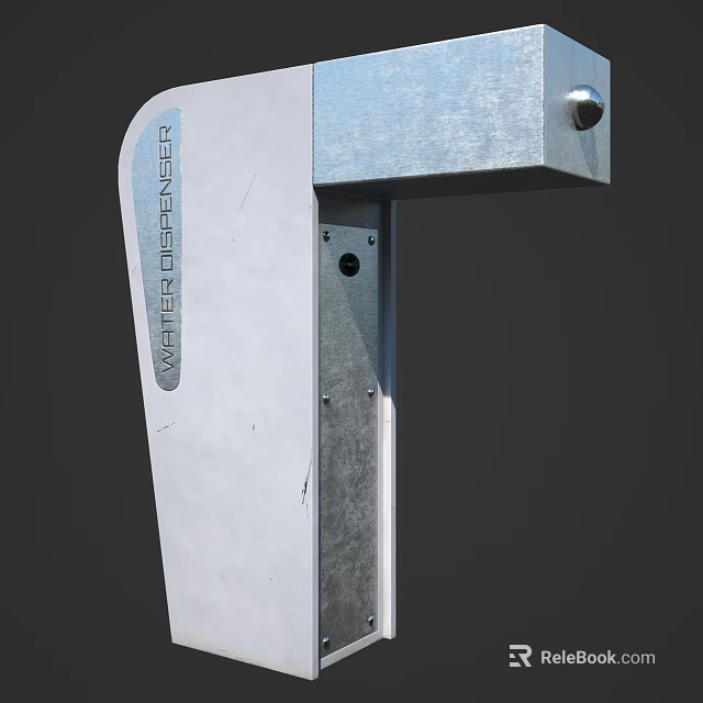 Sturdy Road Facility Water Dispenser With Metal Construction For Outdoor Public Use 3d model 