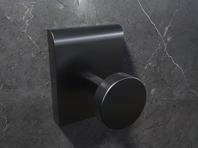 Modern Black Metal Bathroom Cabinet Rack Wall Mounted On Marble Wall 3d model