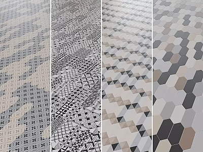 Geometric Pattern Tiles With Various Designs And Color Combinations For Floors 3d model