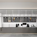 Modern Café Interior With Open Layout Counter Menu Boards And Coffee Machines