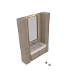 Modern Bathroom Cabinet With Wooden Frame Marble Countertop And Illuminated Mirror