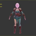 Game And Movie Character With White Hair Green Brown Outfit And Red Boots