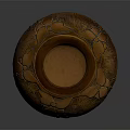 Handcrafted Pottery Vase With Carved Floral Plant Patterns On Surface