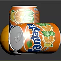 Fanta Orange Soda Cans With Fresh Orange Fruit On Black Surface
