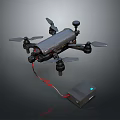 Advanced Quadrotor Drone for Space Exploration Missions with Rechargeable Battery and Aerial Support