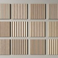 Wall board Grille board Wood veneer Decorative board Wall board Background board 3d model