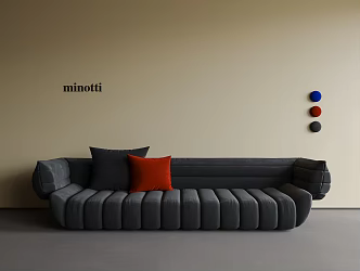 Three-seat sofa Caterpillar sofa Black sofa Straight sofa Living room sofa 3d model
