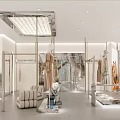 Modern Fashion Clothing Store Interior Design With Display Mannequins And Glass Windows