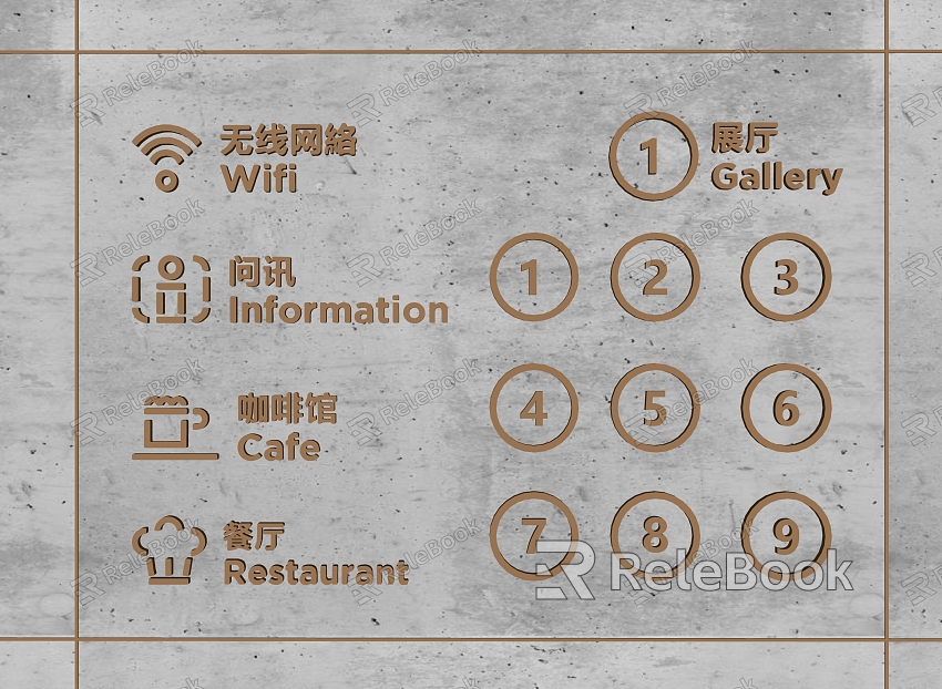 Guide indication metal word advertisement word medium word guide sign icon hotel guide indication model