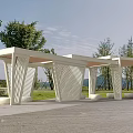 Modern Public Chairs In Outdoor Natural Space With Green Trees And Grass