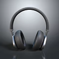 Sleek Modern Electronic Over Ear Headphones With Soft Black Ear Cushions And Textured Headband