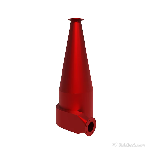 Red Cone Shaped Industrial Mechanical Component With Bottom Hole Design 3d model