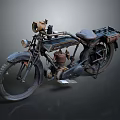 Vintage Classic Motorcycle With Leather Seat Old Style Headlight And Retro Design