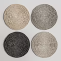 Round Rugs in Beige Gray Black and Light Gray with Woven Texture