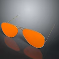 Aviator Sunglasses with Orange Lenses and Gold Frame Modern Reflective Design for Daily Use