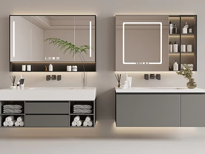 modern sink bathroom cabinet 3d model