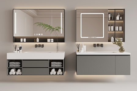 modern sink bathroom cabinet 3d model