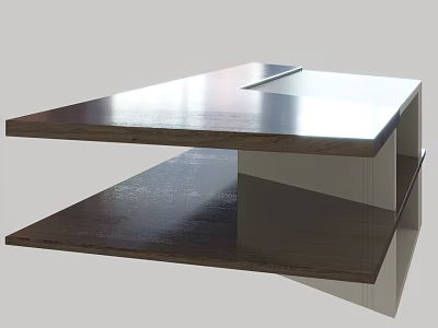 Modern Dining Table With Double Layer Design And Sleek Polished Surface For Home Interior 3d model