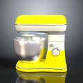 Yellow Electric Stand Mixer With Silver Mixing Bowl And Control Knob