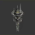 Sci-Fi Spaceship with Complex Structure Multiple Modules Antennas Long Shaped Metallic Surface Futuristic Details 3d model
