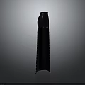 Fashionable Black Long Dress with Vertical Stripes and Minimalist Collar Design