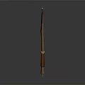Classic Brown Wooden Bow Featuring Leather Grip and Curved Design for Home Use
